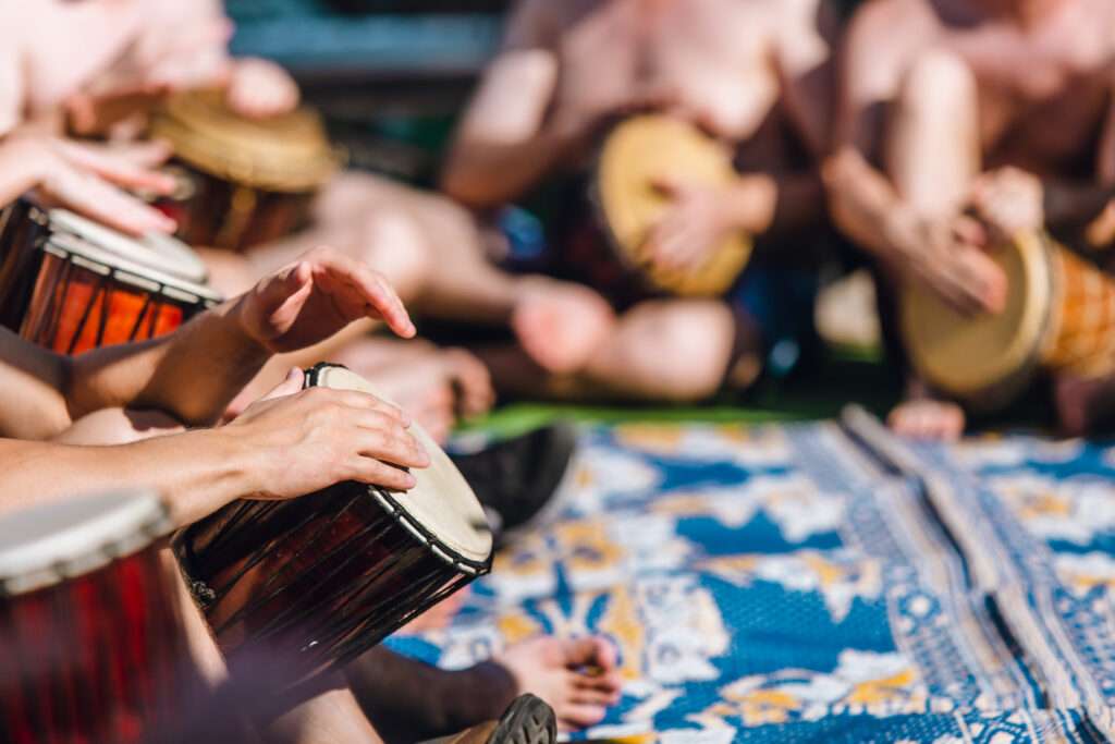 A drum circle