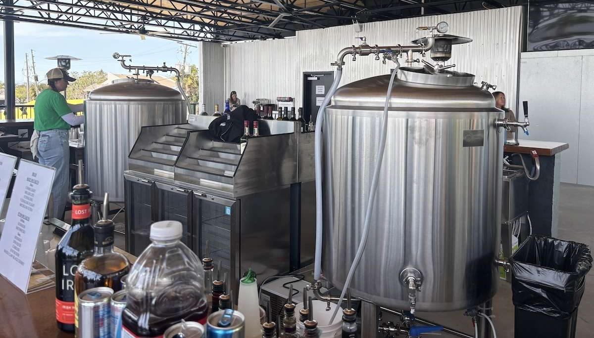 A picture of beer vats