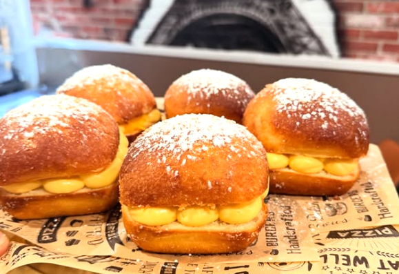 Brioche buns filled with custard