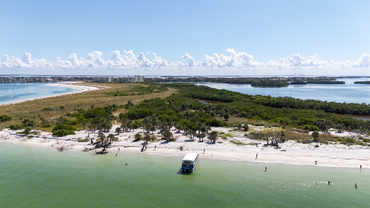 An aerial view of Shell Key.